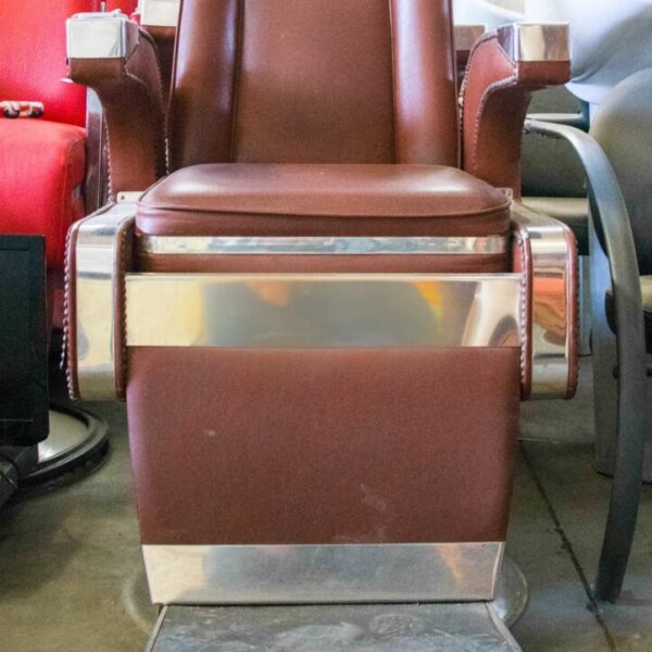 Sedia barbiere marrone anni '70
