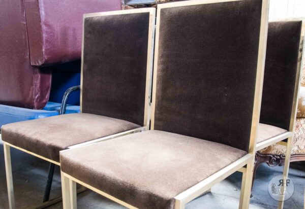 Sedia da interni ottone effetto camoscio